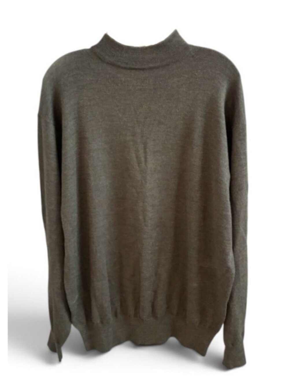 PENDELTON Solid Brown 100% Merino Wool Men's Mock Neck Lightweight Sweater XL